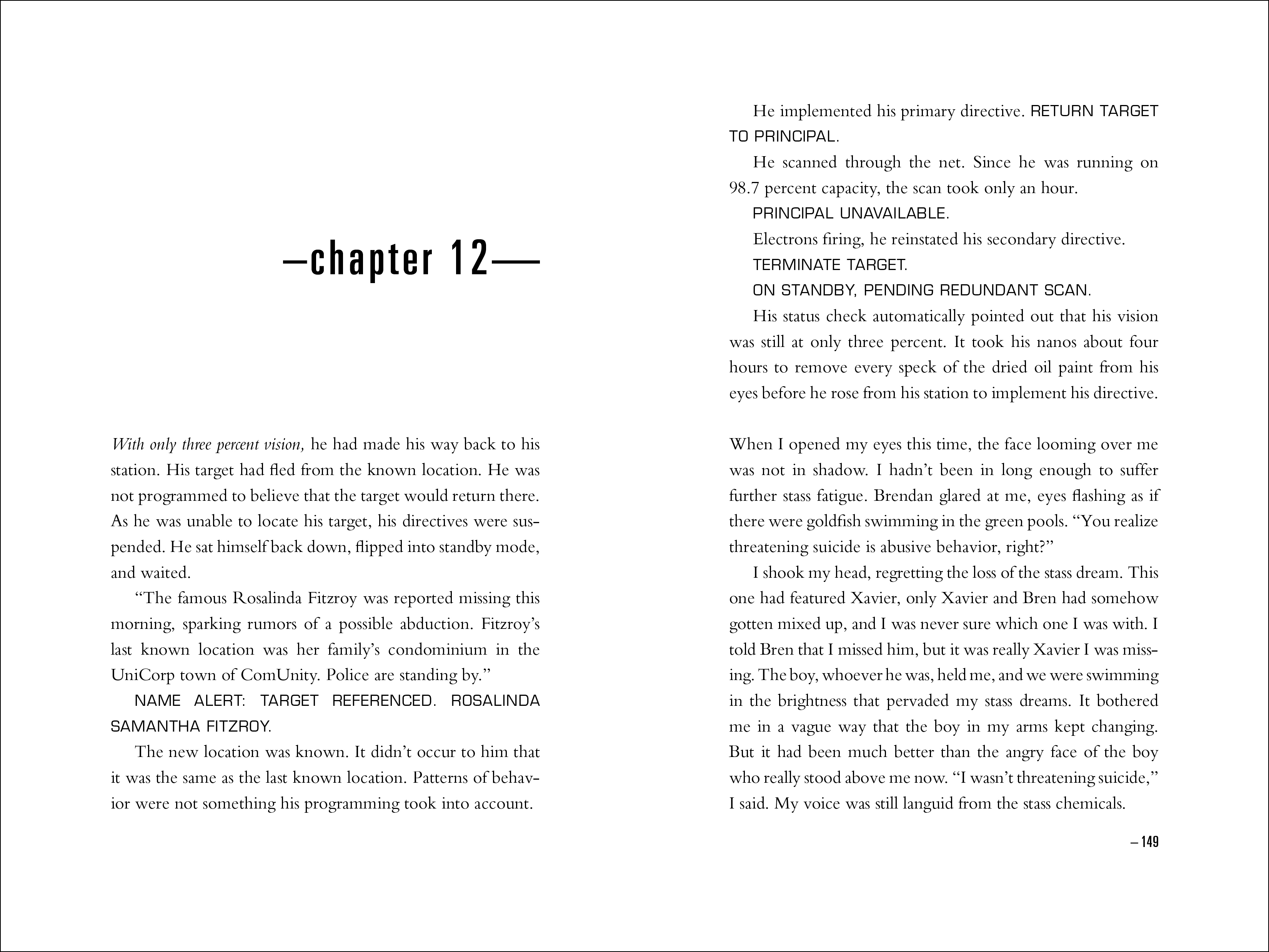 Chapter opener spread for A LONG, LONG SLEEP