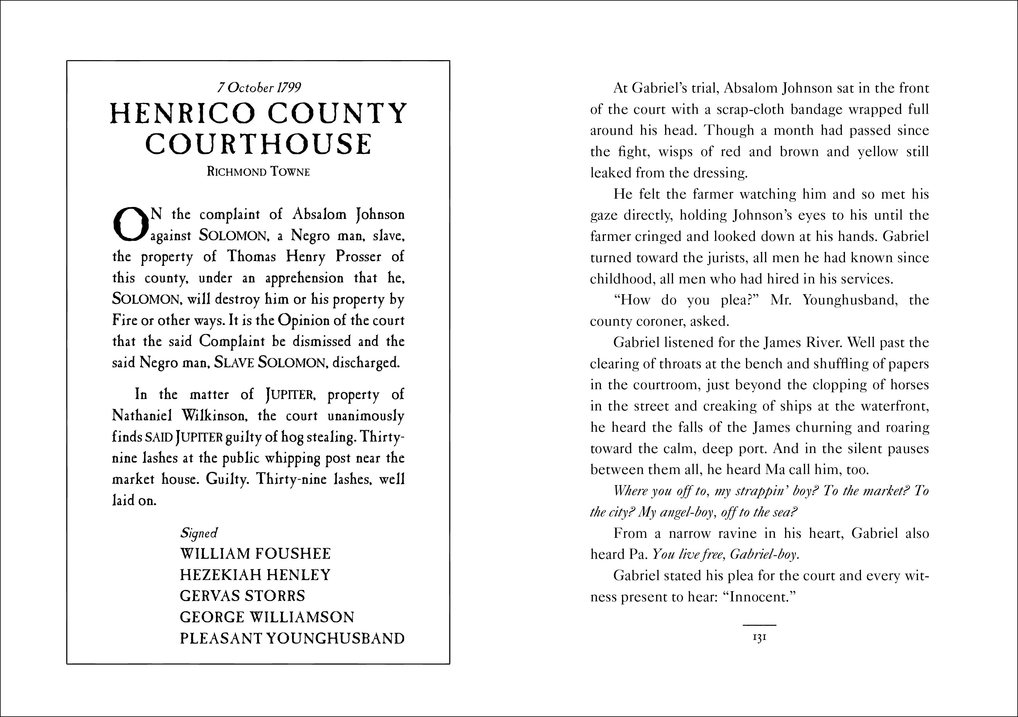 Court document from COME AUGUST, COME FREEDOM