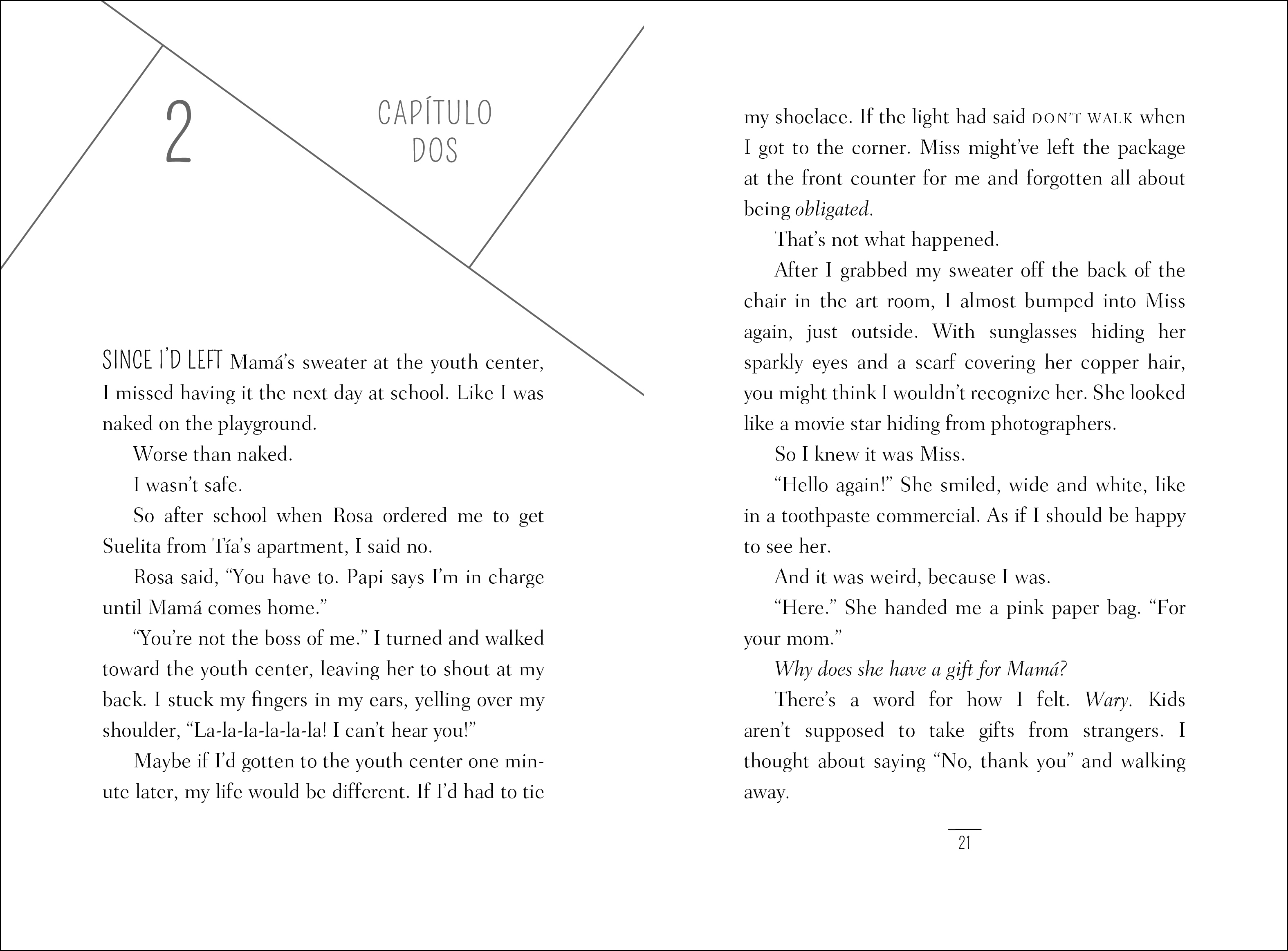 Chapter opener spread for LOOK BOTH WAYS IN THE BARRIO BLANCO