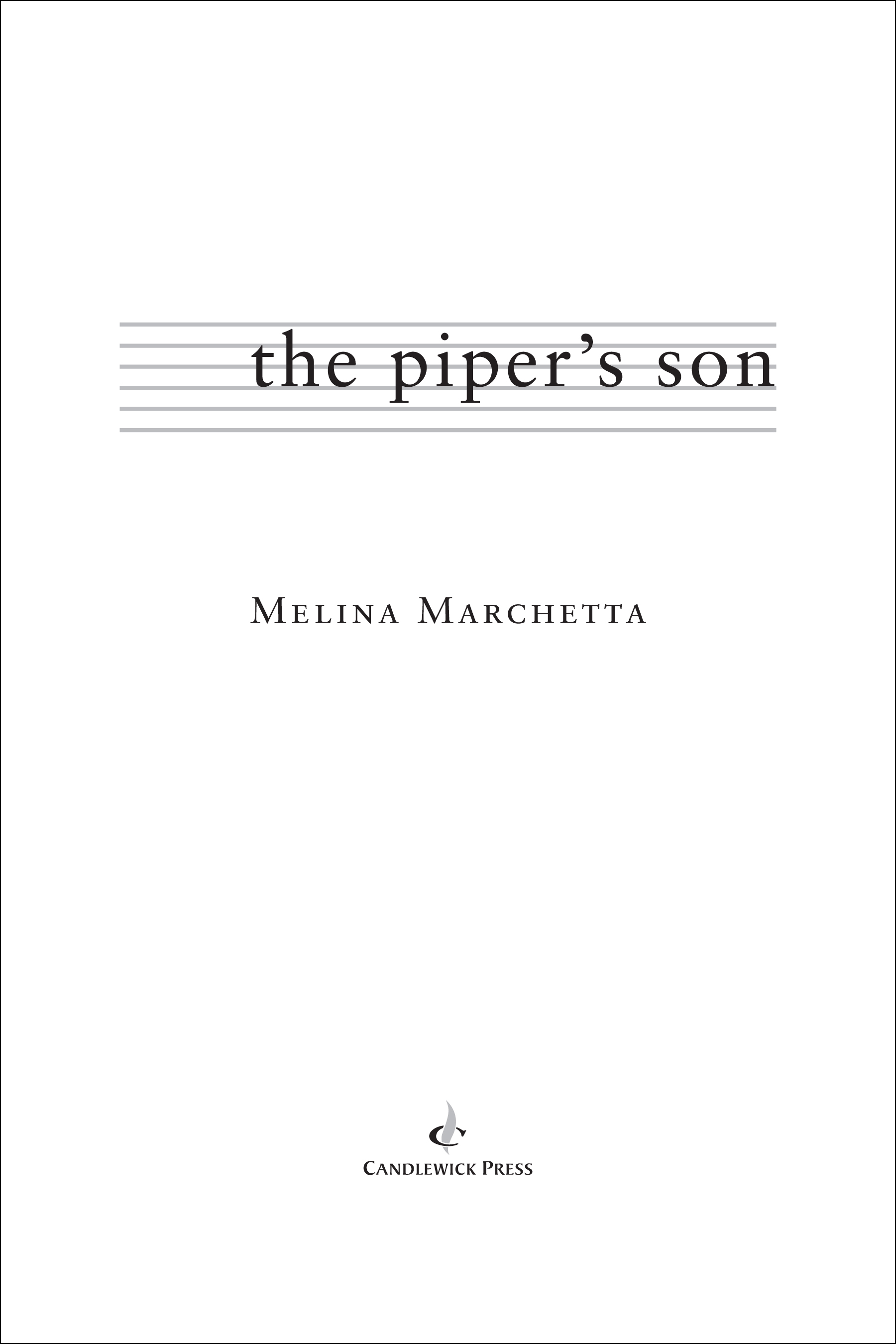Title page for THE PIPER'S SON