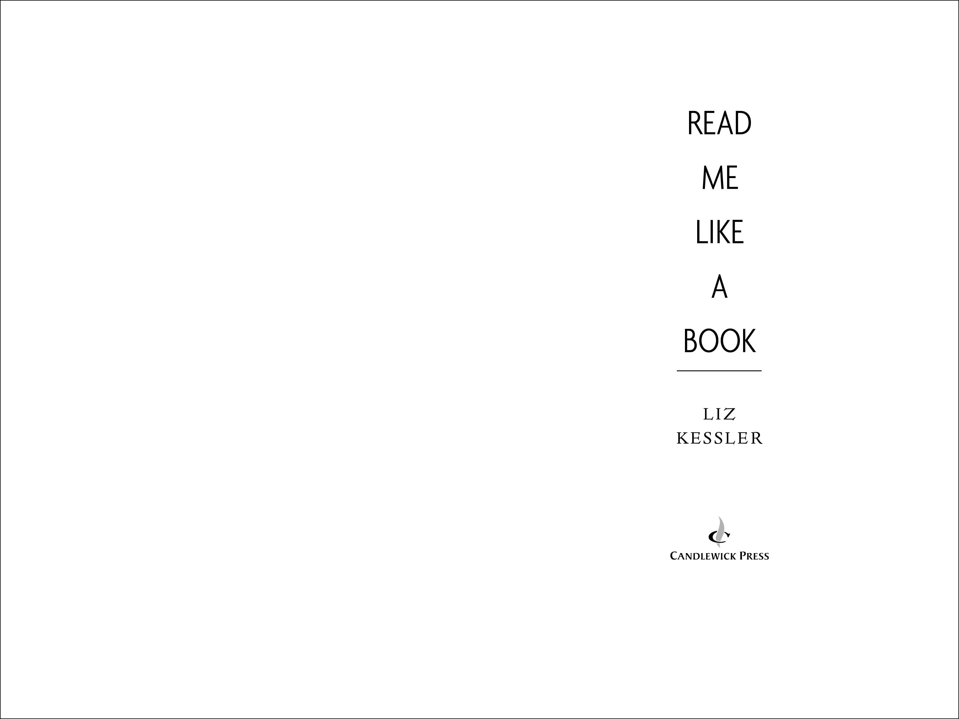 Title spread for READ ME LIKE A BOOK