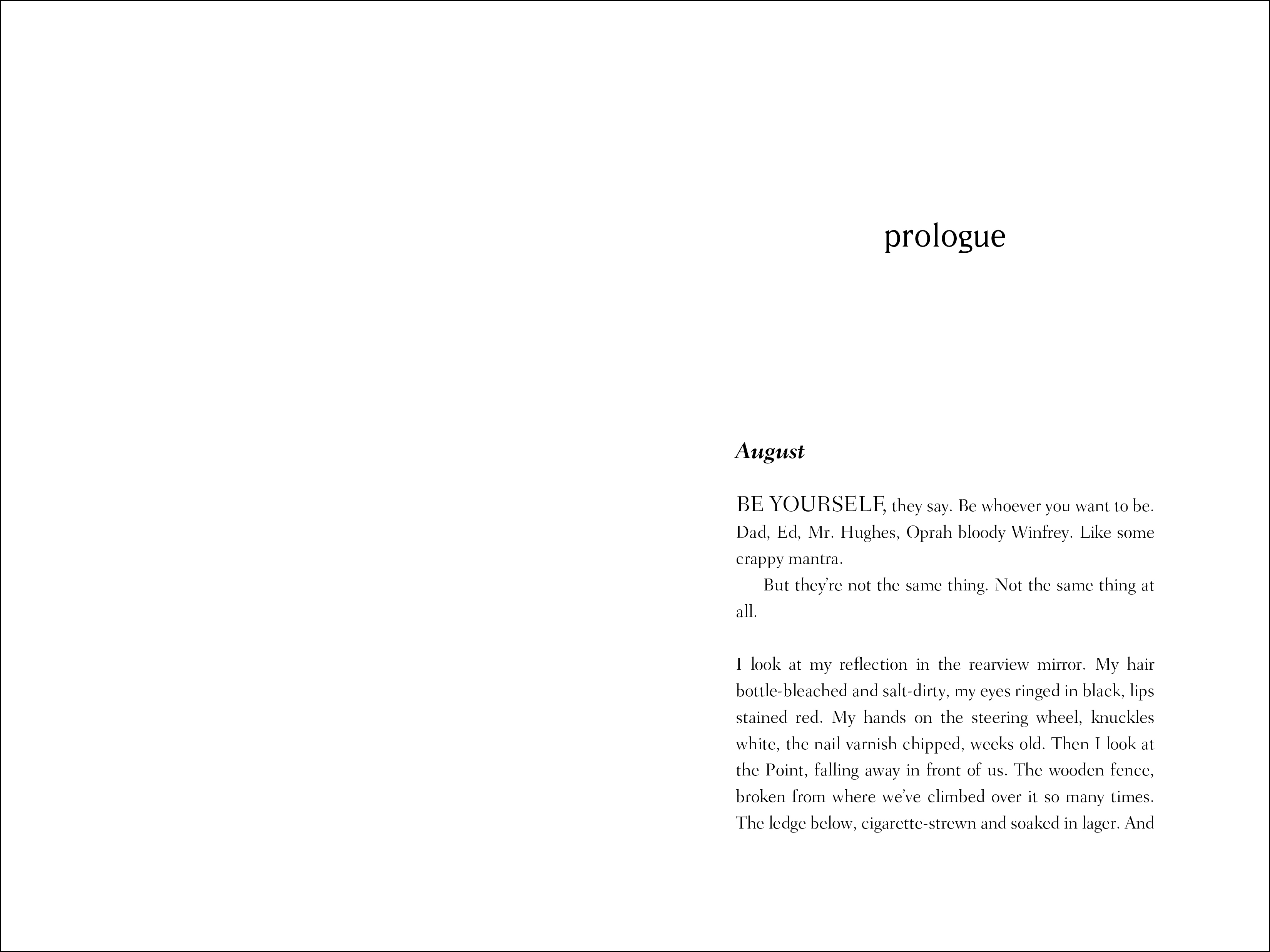 Prologue spread for WONDERLAND