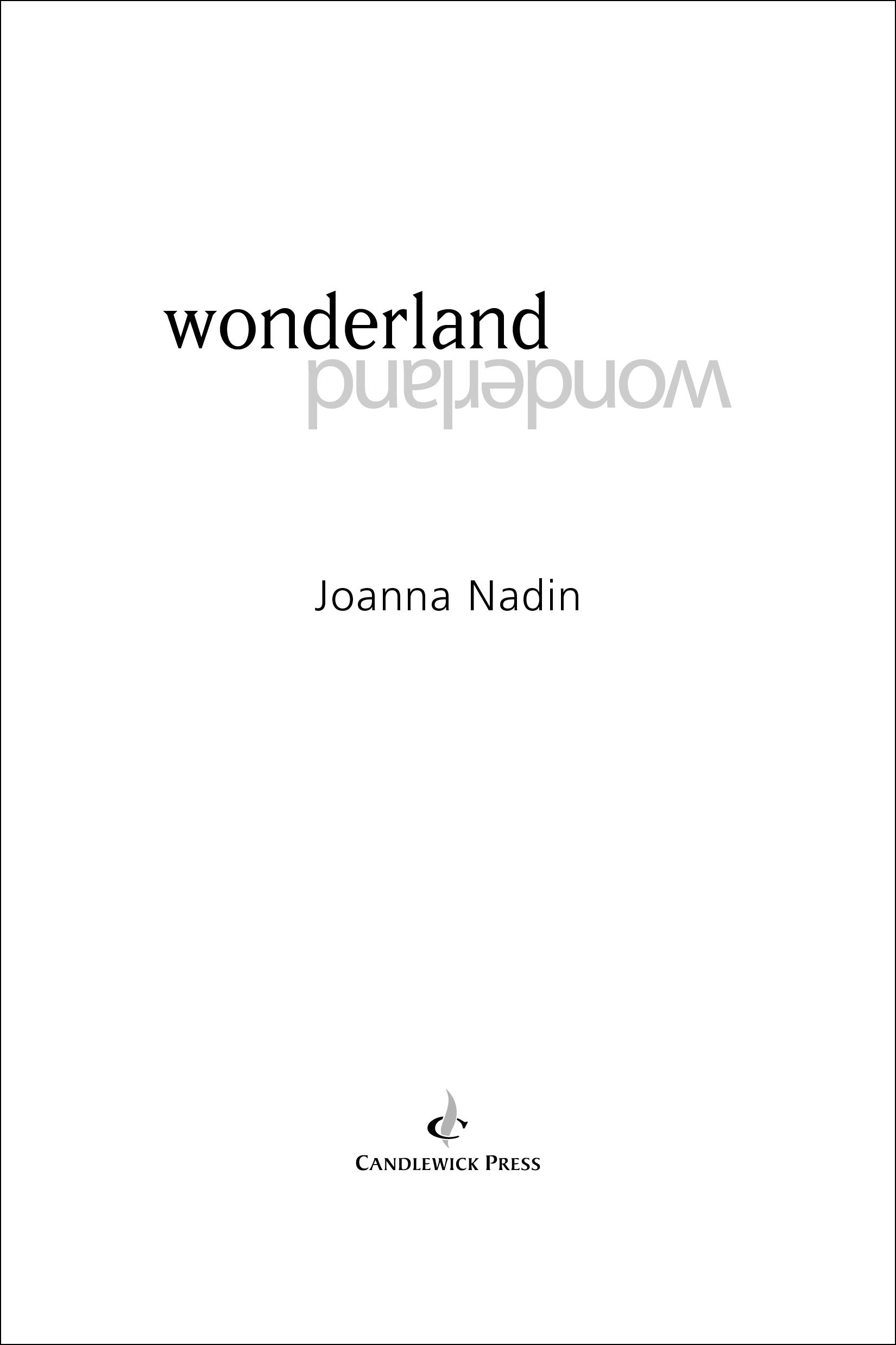 Title page for WONDERLAND