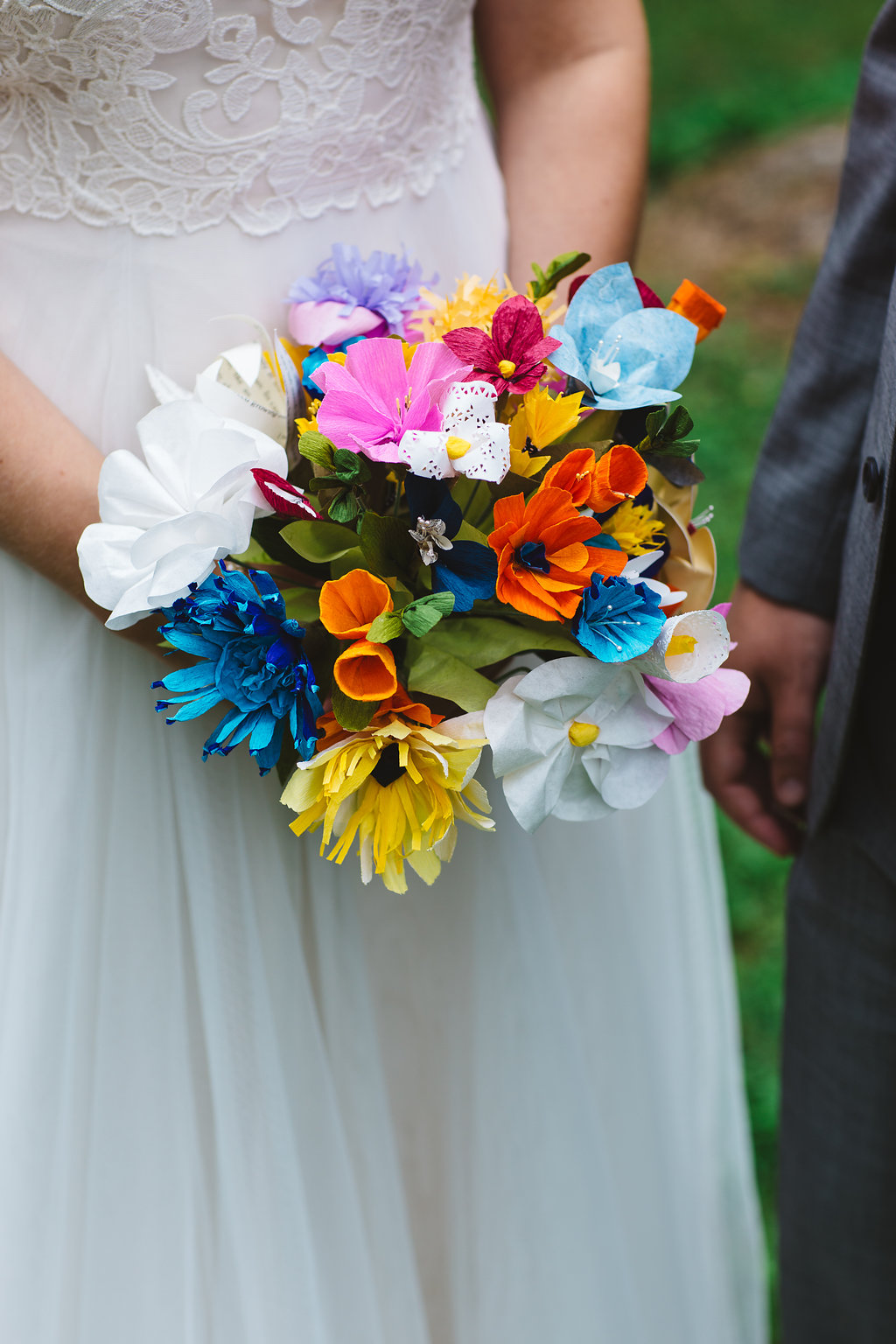 Paper flower bridal bouquet