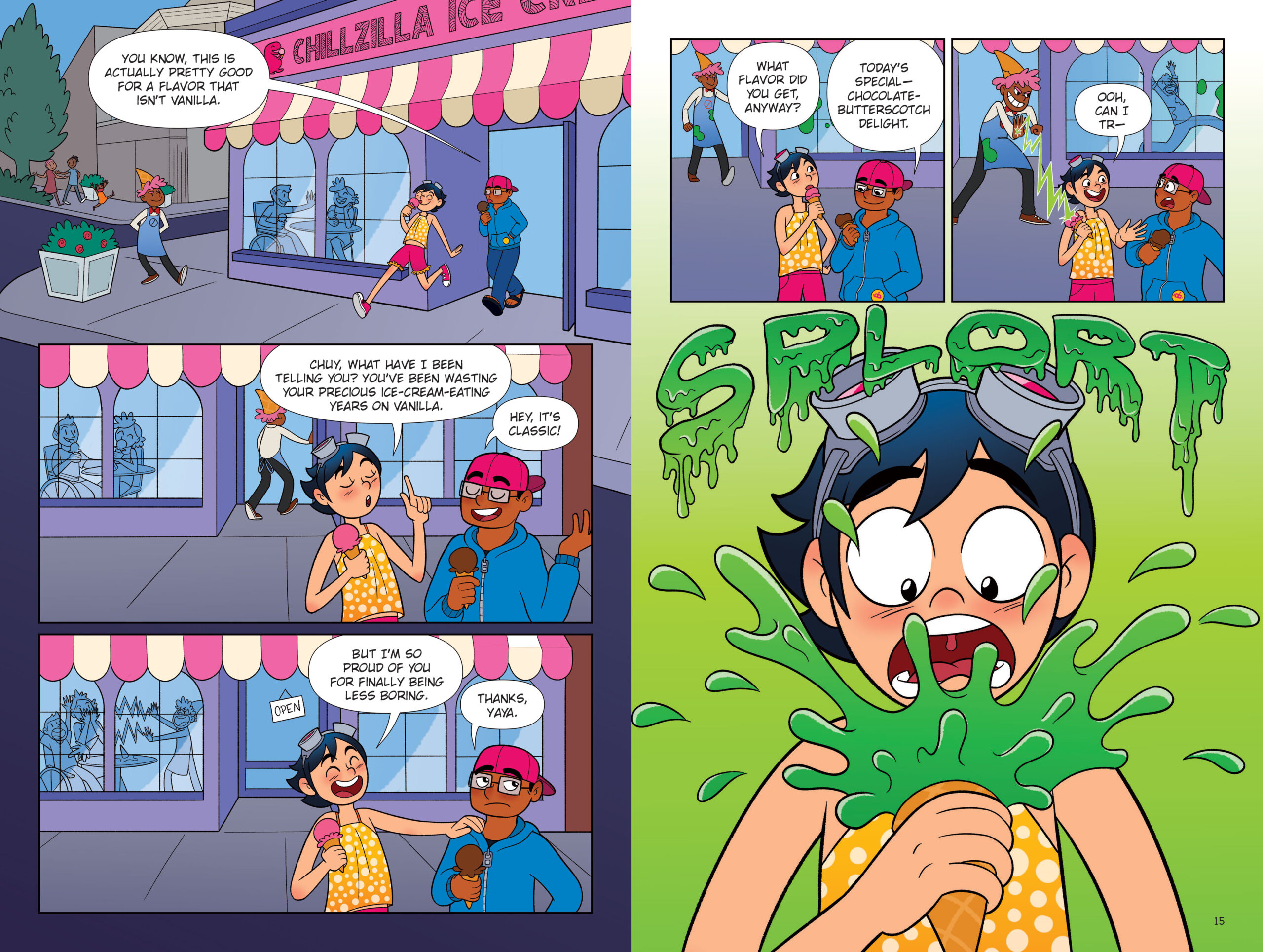 Interior spread from MAKER GIRL AND PROFESSOR SMARTS: BOOK 1